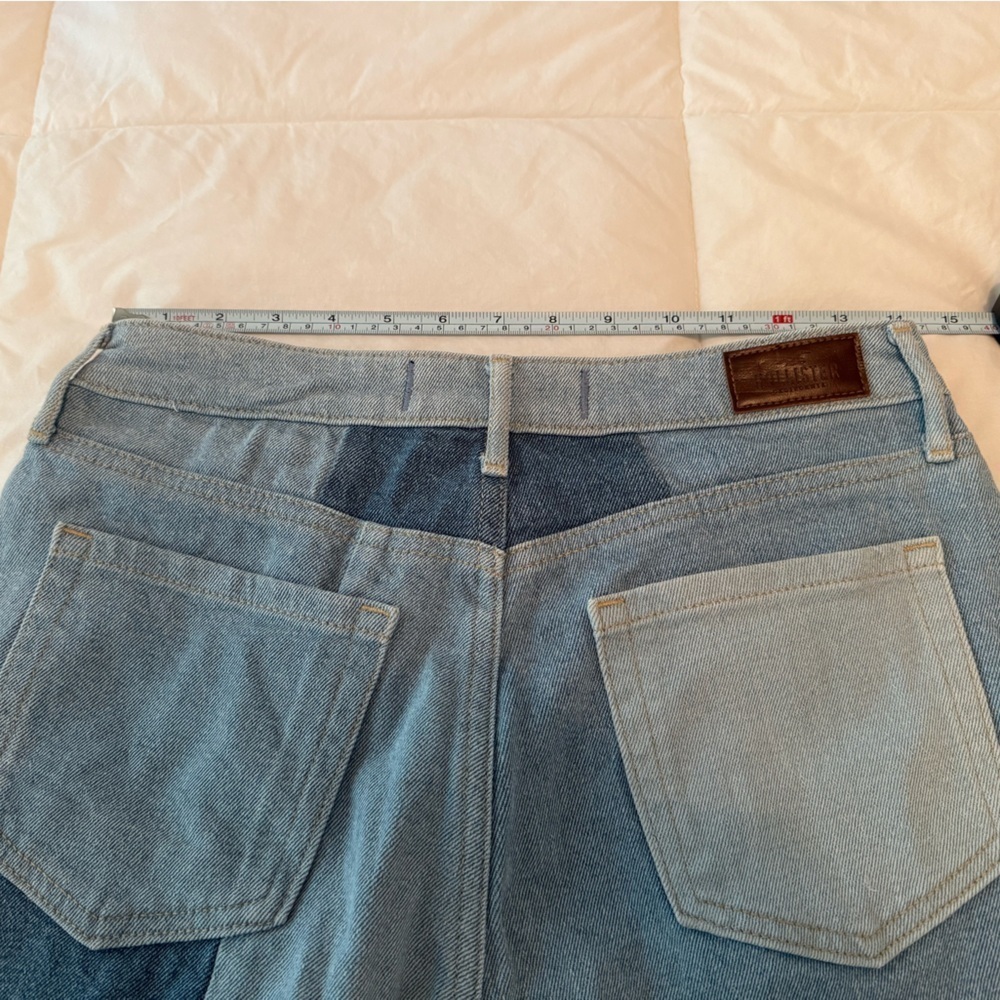 Hollister Women's Patchwork Ankle Jeans - Blue Mix - Picture 3 of 5